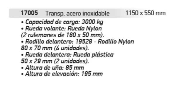 Transpallets Acero Inoxidable 1