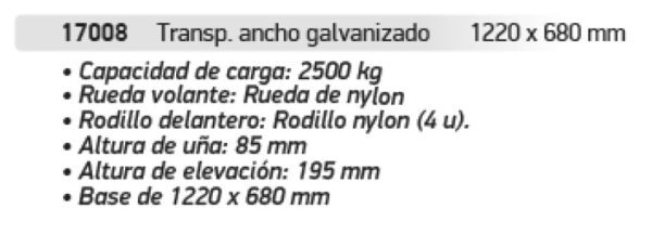 Transpallets Ancho Galvanizado 1